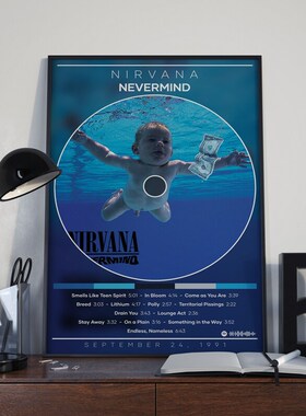 装饰画有框挂画墙壁画摇滚乐队涅槃柯特科本NIRVANA专辑封面海报