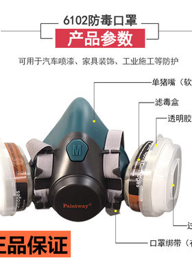 Paintway6102防毒面具佰得威硅胶防护工业防尘雾霾防毒