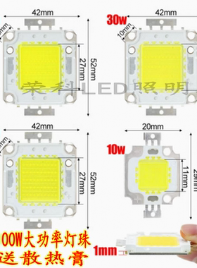 促销2.5元1只10W集成光源LED灯珠 50W投光灯100W路灯台湾芯片足瓦
