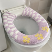 冬季 座便圈家用 通用加厚软绵绵花朵O型U型通用型马桶座便圈粘扣式