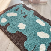 网红款 可爱卡通胖猫咪浴室强吸水地垫卫生间门口防滑垫子家用脚垫