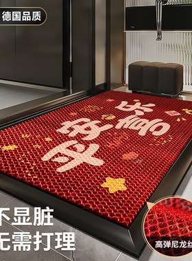 德国新款红色入户门地垫高级感家用喜庆防滑耐脏玄关门口进门脚垫