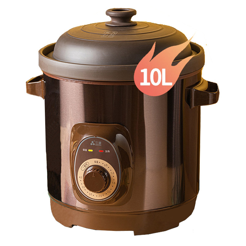 三源 TGJ100-SA1紫砂锅电炖锅电砂锅机械定时汤煲粥煲10L大容量