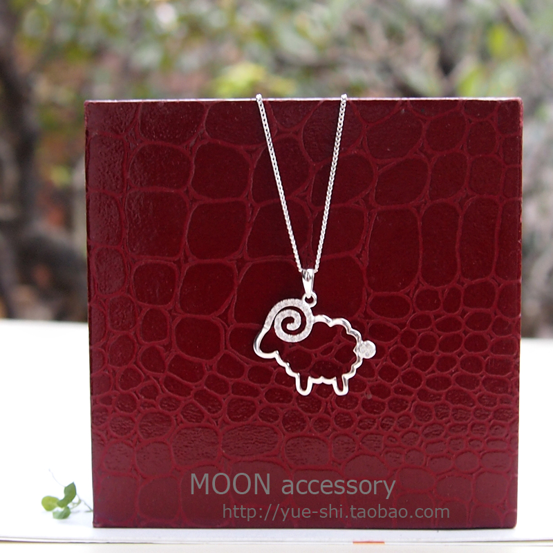 可爱小绵羊锁骨链 轻奢镶钻生肖羊吊坠925纯银项链女森系生日礼物