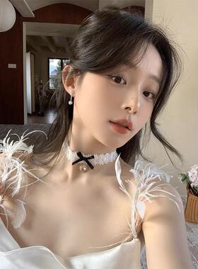 新款芭蕾少女蕾丝爱心蝴蝶结项