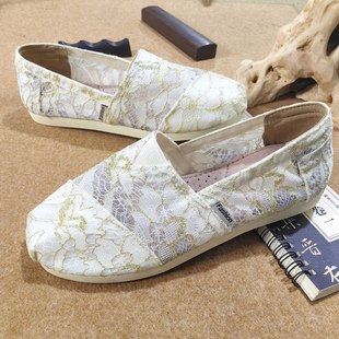玛丽布鞋老北京女鞋夏季一脚蹬懒人鞋透气网纱蕾丝平底鞋孕妇鞋子