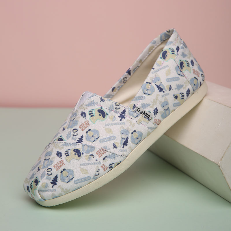 TtMm汤姆斯女鞋春夏季涂鸦老北京一脚蹬软底防滑孕妇鞋玛丽帆布鞋