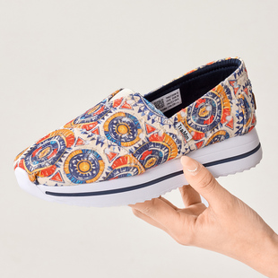 汤姆斯女鞋 潮复古一脚蹬涂鸦轻便单鞋 厚底帆布鞋 款 2026夏季 Tt&Mm