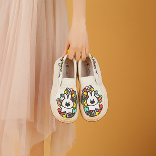 Tt&Mm/汤姆斯女鞋一脚蹬增高休闲板鞋2024春夏软底丑萌舒适面包鞋