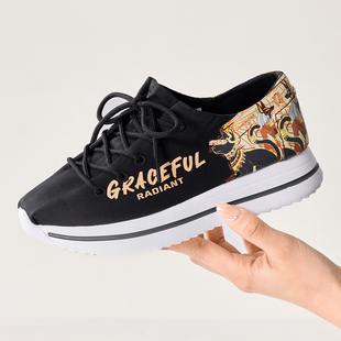 汤姆斯女鞋 涂鸦轻便百搭休闲鞋 厚底松糕帆布鞋 新款 2026春季 Tt&Mm