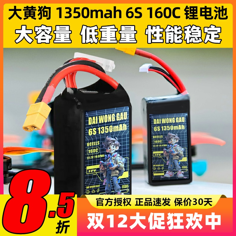 大黄狗穿越机电池1350mah6S160C