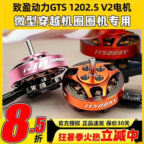 致盈动力GTS V2 1202.5无刷电机1s2s圈圈机室内穿越机竞速马达