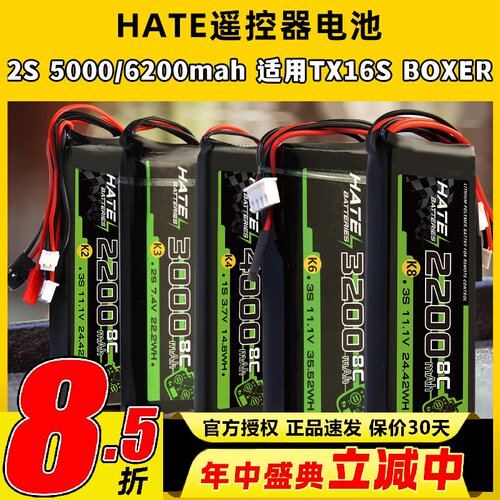 HATE航模控电遥控器电池乐迪AT9Spro迈克天地飞9锂电池1s2s3s控电