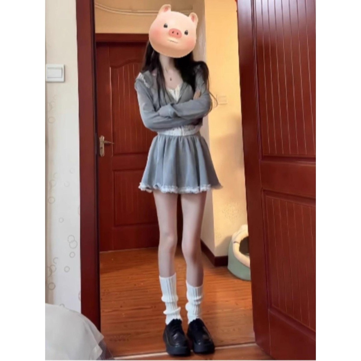 假两件蕾丝连帽卫衣外套女2025新款早秋高腰防走光半身短裙两件套,女装/女士精品,时尚套装,淘宝优惠券,粉丝福利购,淘宝优惠卷