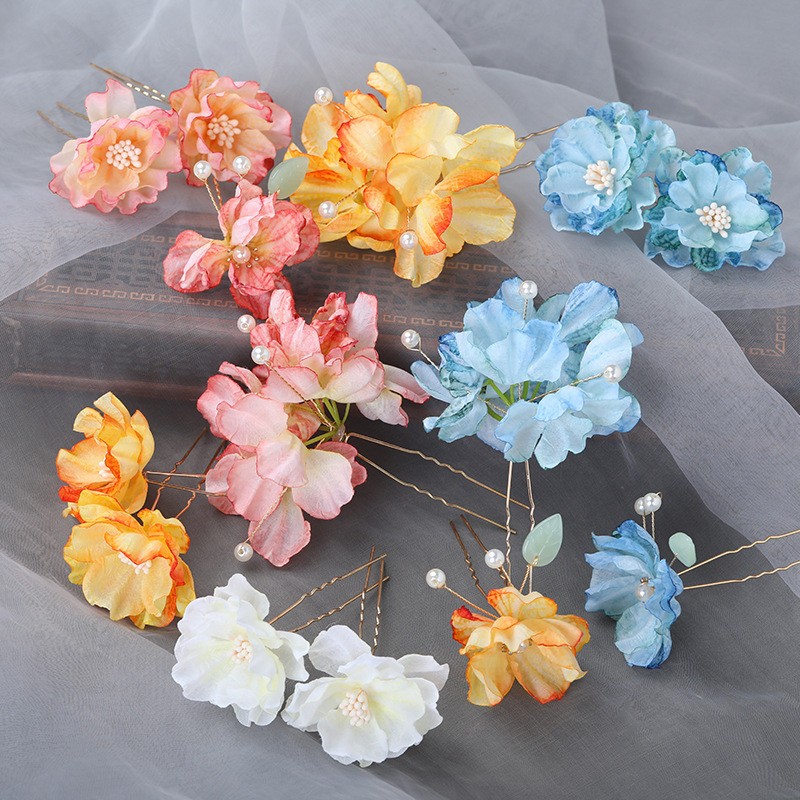 儿童傣族头饰头花发饰舞蹈表演配饰民族风泰国仿真花发簪花发钗