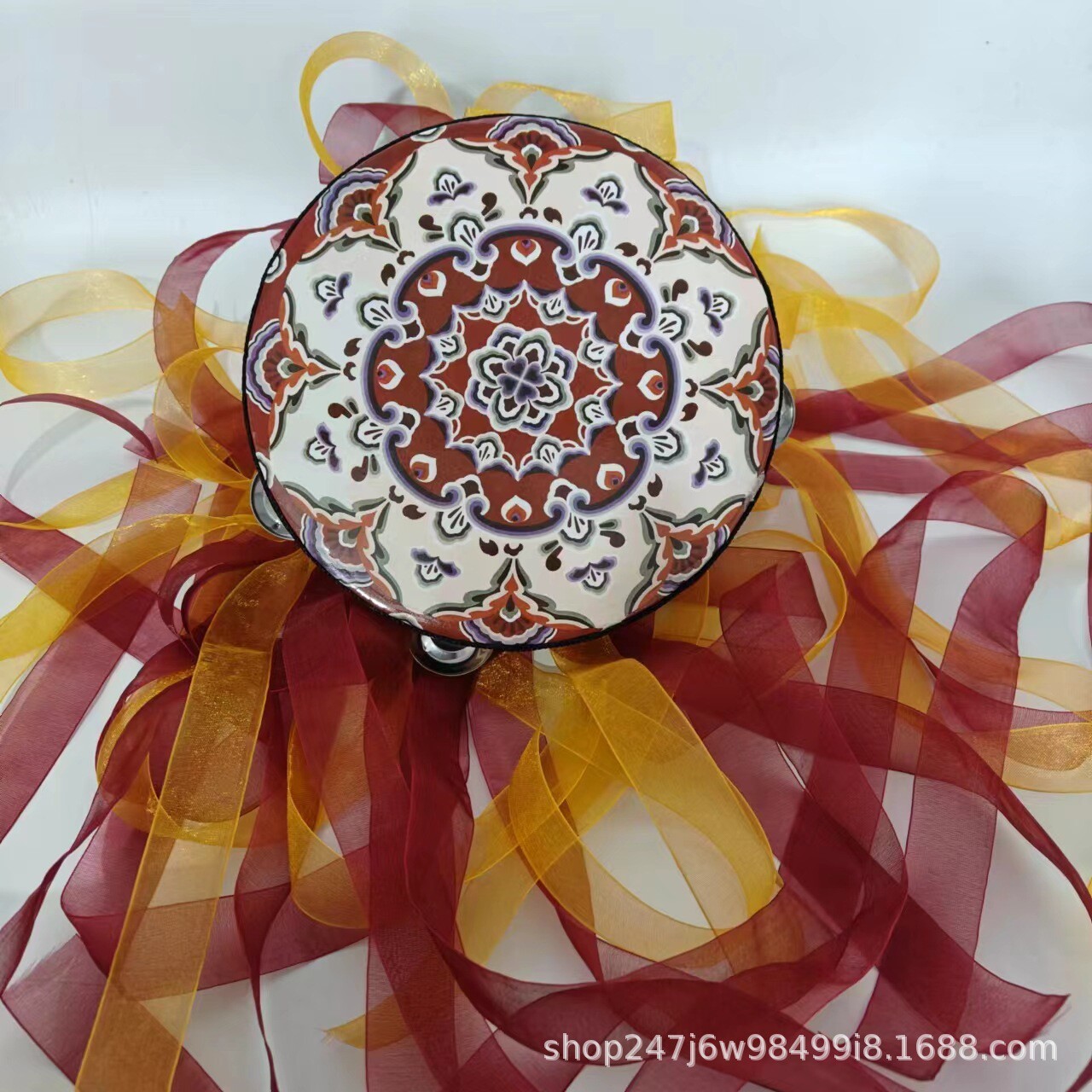 铃鼓幼儿园老师用敦煌鼓飞天舞蹈道具幼儿小铃鼓飘带汉服拍照道具