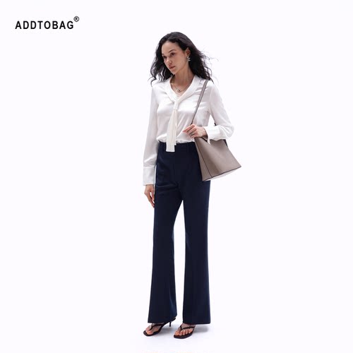 ADDTOBAG通勤直筒微喇休闲西裤女