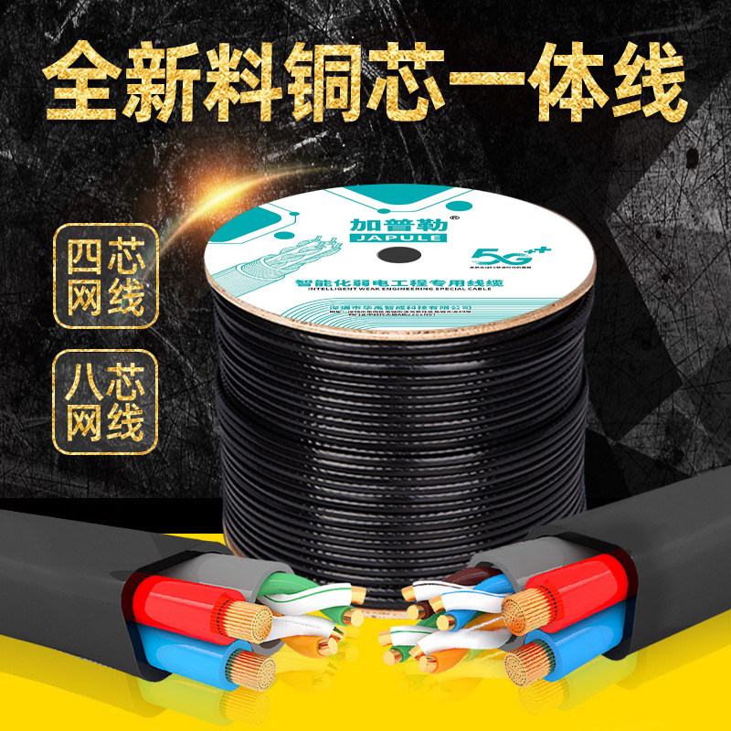 监控线二合一网络带电源一体线12v+DC头摄像头综合成品线室外防雨