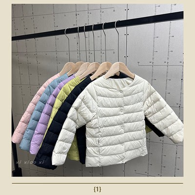 2025新款儿童羽绒服轻薄长袖圆领内胆校服内搭神器简约外套新标90