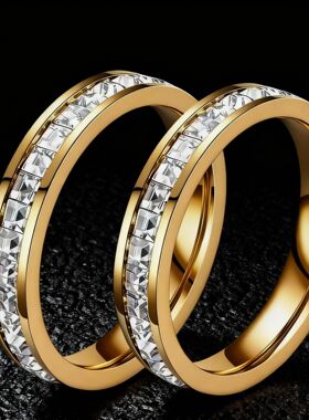 钛钢戒指女轻奢小众高级不掉色满天星不锈钢饰品时尚小手戒指