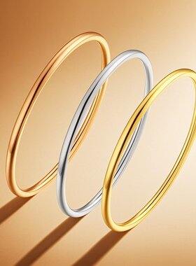 钢戒指女百搭轻奢ins不掉色小众设计感不锈钢1mm极细饰品手饰