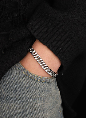 欧美加密手链男钛钢不掉色百搭配饰女高级感简约中性潮流简约饰品