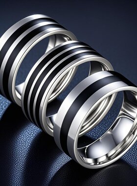 钛钢戒指男款嘻哈小众潮流不掉色高端ins风高级感不锈钢手饰