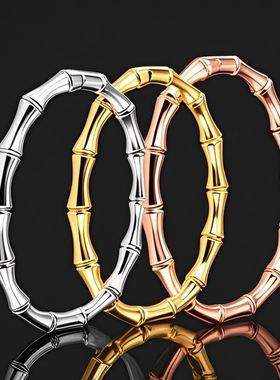 欧美热销彩色潮流滴油竹节手镯钛钢18K时尚女款高级感手链饰品