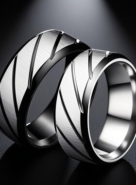 不锈钢戒指男款潮男简约小众冷淡钛钢不掉色指环欧美风设计