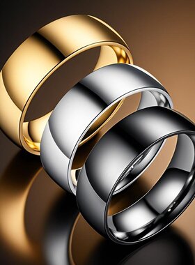 不锈钢戒指女不掉色法式女士小众高级ins风素圈光面钛钢指环