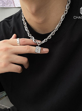 项链男潮原创设计小众配饰高街潮牌钛钢挂件吊坠高级感女士男士