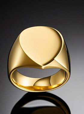 外贸饰品欧美时尚简约钛钢戒指不锈钢爱心刻字logo礼品