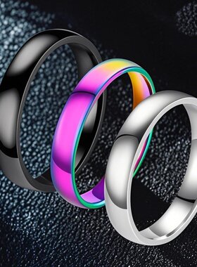 不锈钢戒指女小众轻奢ins风百搭钛钢素圈不掉色时尚女士指环设