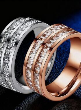 钛钢戒指满天星罗马数字转动小众高级感ins不锈钢男女款饰品