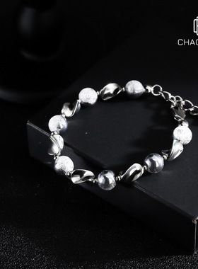 手链男玻璃裂纹个性嘻哈设计高级感百搭配饰女潮小众夏季简约饰品