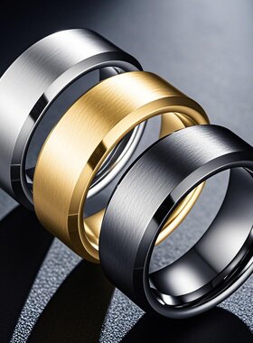 不锈钢戒指不掉色ins风哑面男士小众设计冷淡钛钢素圈潮流指环