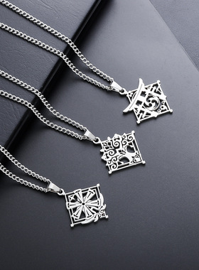 新款原神周边项链男钛钢稻妻国标挂饰欧美个性嘻哈简约潮款配饰女