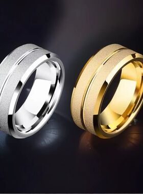 钛钢戒指男潮人男款嘻哈单身食指个性尾戒学生网红拉丝不锈钢饰品