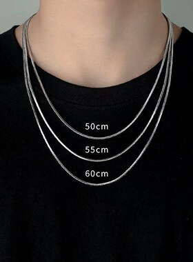 钛钢项链男韩式简约ins风蛇骨颈链百搭街头嘻哈潮酷基础款不褪色
