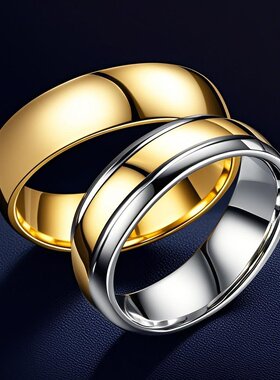 不锈钢戒指ins情侣对戒不掉色小众设计钛钢指环个性手饰潮流款