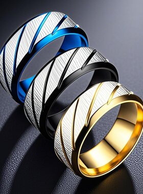 不锈钢戒指男款欧美小众冷淡钛钢不掉色指环潮流设计感强