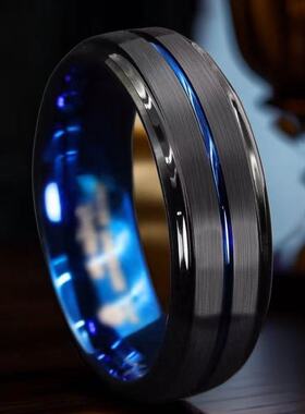 不锈钢戒指男款潮男ins风双色高级感不掉色钛钢手饰小众设计