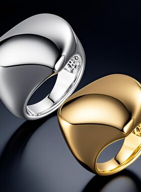 心形戒指钛钢不掉色18k金不锈钢爱心铸造时尚高级感DLY饰品