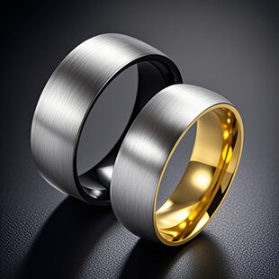 戒指男款高级感不掉色小众设计钛钢高级感电镀欧美不锈钢双色饰品