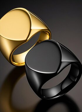 欧美简约钛钢爱心戒指中性冷淡风镜面不锈钢可刻字礼品