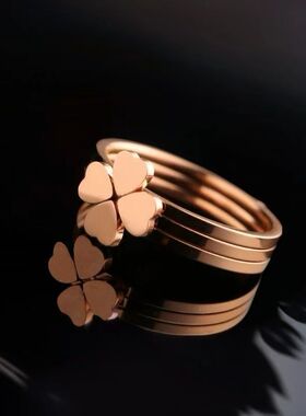 轻奢网红同款玫瑰金色爱心戒指三合一可拆分指环送朋友闺蜜礼物
