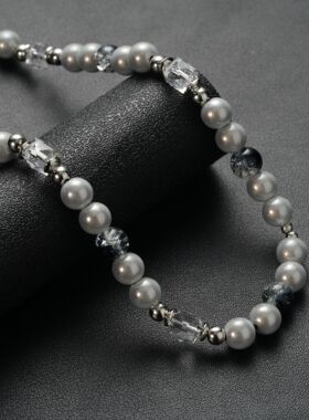 拼接珍珠项链男钛钢2024新款ins潮嘻哈百搭饰品欧美风毛衣