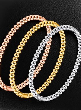 钛钢手镯女夏小众高级感电镀不掉色圆圈开口不锈钢时尚手饰