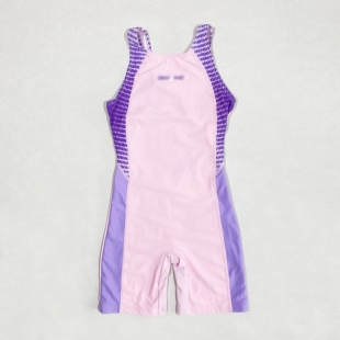 666外单 女童竞技训练防晒连体平角泳衣女孩温泉游泳中大童泳装