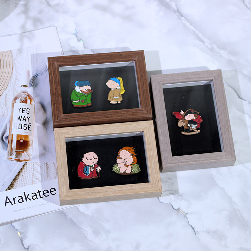 磁吸徽章收纳盒子勋章带磁性冰箱贴胸针展示架防尘摆台bob收藏盒